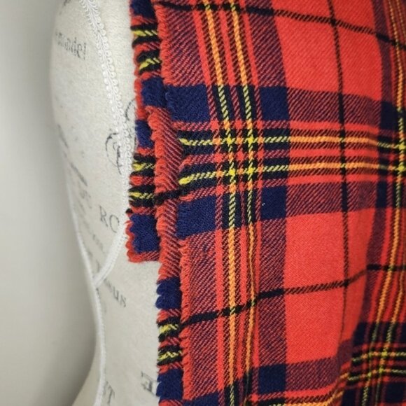Vintage plaid tartan wool scarf - Picture 3 of 4